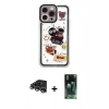 MARSİLYAN™- iPhone 14 Pro Max Kılıf Çekirdek Asil - Siyah 360 Mat Full Body Arka Koruyucu + Gümüş Raze Metal Kamera Lens
