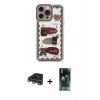 MARSİLYAN™- iPhone 14 Pro Max Kılıf Çekirdek Asil - Siyah 360 Mat Full Body Arka Koruyucu + Gümüş Raze Metal Kamera Lens