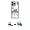 MARSİLYAN™- iPhone 14 Pro Max Kılıf Çekirdek Asil - Siyah 3D Antistatik Cam Ekran Koruyucu + Bilvis Titan Kamera Lens - GS