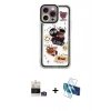 MARSİLYAN™- iPhone 14 Pro Max Kılıf Çekirdek Asil - Siyah 3D Antistatik Cam Ekran Koruyucu + Bilvis Titan Kamera Lens - GS