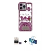 MARSİLYAN™- iPhone 14 Pro Max Kılıf Çekirdek Asil - Siyah 3D Antistatik Cam Ekran Koruyucu + Bilvis Titan Kamera Lens - GS