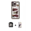 MARSİLYAN™- iPhone 14 Pro Max Kılıf Çekirdek Asil - Siyah Bilvis 3D Mat Cam Ekran Koruyucu + Turuncu PVD Metal Kamera Lens