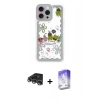 MARSİLYAN™- iPhone 14 Pro Max Kılıf Çekirdek Asil - Siyah Bilvis 5in1 3D Magic Cam Ekran Koruyucu + Gümüş Raze Metal Kamera Lens