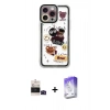 MARSİLYAN™- iPhone 14 Pro Max Kılıf Çekirdek Asil - Siyah Bilvis 5in1 3D Magic Cam Ekran Koruyucu + Siyah Bilvis Titan Kamera Lens