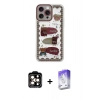 MARSİLYAN™- iPhone 14 Pro Max Kılıf Çekirdek Asil - Siyah Bilvis 5in1 3D Magic Cam Ekran Koruyucu + PVD Metal Kamera Lens - TU