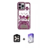 MARSİLYAN™- iPhone 14 Pro Max Kılıf Çekirdek Asil - Siyah Bilvis 5in1 3D Magic Cam Ekran Koruyucu + PVD Metal Kamera Lens - TU