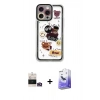 MARSİLYAN™- iPhone 14 Pro Max Kılıf Çekirdek Asil - Siyah Bilvis 5in1 5D Magic Hayalet Cam Ekran Koruyucu + Bilvis Titan Kamera Lens - GD