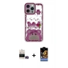 MARSİLYAN™- iPhone 14 Pro Max Kılıf Çekirdek Asil - Siyah Buffer Hayalet Cam Ekran Koruyucu + Bilvis Titan Kamera Lens - GD