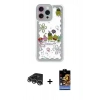 MARSİLYAN™- iPhone 14 Pro Max Kılıf Çekirdek Asil - Siyah Buffer Hayalet Cam Ekran Koruyucu + Raze Metal Kamera Lens - GS