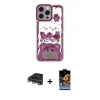 MARSİLYAN™- iPhone 14 Pro Max Kılıf Çekirdek Asil - Siyah Buffer Hayalet Cam Ekran Koruyucu + Raze Metal Kamera Lens - GS