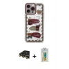 MARSİLYAN™- iPhone 14 Pro Max Kılıf Çekirdek Asil - Siyah Polymer Nano Ekran Koruyucu + Raze Metal Kamera Lens - GD