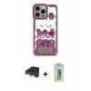 MARSİLYAN™- iPhone 14 Pro Max Kılıf Çekirdek Asil - Siyah Polymer Nano Ekran Koruyucu + Raze Metal Kamera Lens - GD