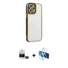 MARSİLYAN™- iPhone 14 Pro Max Kılıf Çekirdek Klasik Serisi - Siyah 3D Antistatik Cam Ekran Koruyucu + Bilvis Titan Kamera Lens - GD