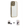 MARSİLYAN™- iPhone 14 Pro Max Kılıf Çekirdek Klasik Serisi - Siyah Bilvis 3D Mat Cam Ekran Koruyucu + Bilvis Titan Kamera Lens - DNMR