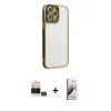 MARSİLYAN™- iPhone 14 Pro Max Kılıf Çekirdek Klasik Serisi - Siyah Bilvis 3D Mat Cam Ekran Koruyucu + Bilvis Titan Kamera Lens - GS