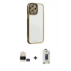 MARSİLYAN™- iPhone 14 Pro Max Kılıf Çekirdek Klasik Serisi - Siyah Bilvis Hayalet Cam Ekran Koruyucu + Bilvis Titan Kamera Lens - GD