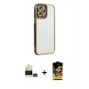 MARSİLYAN™- iPhone 14 Pro Max Kılıf Çekirdek Klasik Serisi - Siyah Buffer Cam Ekran Koruyucu + Bilvis Titan Kamera Lens - GD