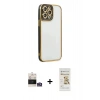 MARSİLYAN™- iPhone 14 Pro Max Kılıf Çekirdek Klasik Serisi - Siyah Mat Seramik Nano Ekran Koruyucu + Bilvis Titan Kamera Lens - GS