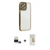 MARSİLYAN™- iPhone 14 Pro Max Kılıf Çekirdek Klasik Serisi - Siyah Mat Seramik Nano Ekran Koruyucu + Bilvis Titan Kamera Lens - GD