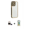 MARSİLYAN™- iPhone 14 Pro Max Kılıf Çekirdek Klasik Serisi - Siyah Polymer Nano Ekran Koruyucu + Bilvis Titan Kamera Lens - SH