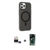 MARSİLYAN™- iPhone 14 Pro Max Kılıf Çekirdek Modern Prime - Şeffaf 360 Full Body Arka Koruyucu + Bilvis Titan Kamera Lens - DNMR