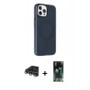 MARSİLYAN™- iPhone 14 Pro Max Kılıf Çekirdek Modern Prime - Şeffaf 360 Full Body Arka Koruyucu + Raze Metal Kamera Lens - GS