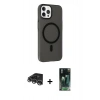 MARSİLYAN™- iPhone 14 Pro Max Kılıf Çekirdek Modern Prime - Şeffaf 360 Full Body Arka Koruyucu + Raze Metal Kamera Lens - GS