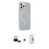 MARSİLYAN™- iPhone 14 Pro Max Kılıf Çekirdek Modern Prime - Şeffaf Pasifik Cam Ekran Koruyucu + Bilvis Titan Kamera Lens - DNMR