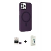 MARSİLYAN™- iPhone 14 Pro Max Kılıf Çekirdek Modern Prime - Şeffaf Pasifik Cam Ekran Koruyucu + Bilvis Titan Kamera Lens - GD