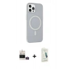 MARSİLYAN™- iPhone 14 Pro Max Kılıf Çekirdek Modern Prime - Şeffaf Pasifik Cam Ekran Koruyucu + Bilvis Titan Kamera Lens - GD