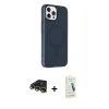 MARSİLYAN™- iPhone 14 Pro Max Kılıf Çekirdek Modern Prime - Şeffaf Pasifik Cam Ekran Koruyucu + Gold Raze Metal Kamera Lens