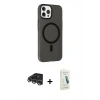 MARSİLYAN™- iPhone 14 Pro Max Kılıf Çekirdek Modern Prime - Şeffaf Pasifik Cam Ekran Koruyucu + Raze Metal Kamera Lens - GS