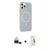 MARSİLYAN™- iPhone 14 Pro Max Kılıf Çekirdek Modern Prime - Şeffaf Pasifik Cam Ekran Koruyucu + Bilvis Titan Kamera Lens - SH