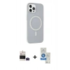 MARSİLYAN™- iPhone 14 Pro Max Kılıf Çekirdek Modern Prime - Şeffaf Royal Nano Ekran Koruyucu + Bilvis Titan Kamera Lens - DNMR