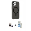 MARSİLYAN™- iPhone 14 Pro Max Kılıf Çekirdek Modern Prime - Şeffaf Royal Nano Ekran Koruyucu + Bilvis Titan Kamera Lens - DNMR