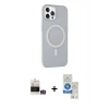 MARSİLYAN™- iPhone 14 Pro Max Kılıf Çekirdek Modern Prime - Şeffaf Royal Nano Ekran Koruyucu + Bilvis Titan Kamera Lens - GS