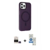 MARSİLYAN™- iPhone 14 Pro Max Kılıf Çekirdek Modern Prime - Şeffaf Royal Nano Ekran Koruyucu + Bilvis Titan Kamera Lens - GS