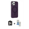 MARSİLYAN™- iPhone 14 Pro Max Kılıf Çekirdek Modern Prime - Şeffaf Royal Nano Ekran Koruyucu + PVD Metal Kamera Lens - TU