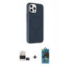 MARSİLYAN™- iPhone 14 Pro Max Kılıf Çekirdek Modern Prime - Siyah 18D Cam Ekran Koruyucu + Bilvis Titan Kamera Lens - SH