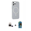 MARSİLYAN™- iPhone 14 Pro Max Kılıf Çekirdek Modern Prime - Siyah 18D Cam Ekran Koruyucu + Bilvis Titan Kamera Lens - DNMR
