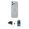 MARSİLYAN™- iPhone 14 Pro Max Kılıf Çekirdek Modern Prime - Siyah 18D Cam Ekran Koruyucu + Gold Raze Metal Kamera Lens