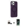 MARSİLYAN™- iPhone 14 Pro Max Kılıf Çekirdek Modern Prime - Siyah 360 Mat Full Body Arka Koruyucu + Bilvis Titan Kamera Lens - SH