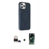 MARSİLYAN™- iPhone 14 Pro Max Kılıf Çekirdek Modern Prime - Siyah 360 Mat Full Body Arka Koruyucu + Bilvis Titan Kamera Lens - SH