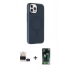 MARSİLYAN™- iPhone 14 Pro Max Kılıf Çekirdek Modern Prime - Siyah 360 Mat Full Body Arka Koruyucu + Bilvis Titan Kamera Lens - DNMR