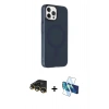 MARSİLYAN™- iPhone 14 Pro Max Kılıf Çekirdek Modern Prime - Siyah 3D Antistatik Cam Ekran Koruyucu + Raze Metal Kamera Lens - GD