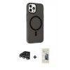 MARSİLYAN™- iPhone 14 Pro Max Kılıf Çekirdek Modern Prime - Siyah 6D Mat Seramik Hayalet Nano Ekran Koruyucu + Raze Metal Kamera Lens - GS
