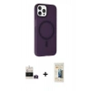 MARSİLYAN™- iPhone 14 Pro Max Kılıf Çekirdek Modern Prime - Siyah 6D Mat Seramik Hayalet Nano Ekran Koruyucu + Bilvis Titan Kamera Lens - GD