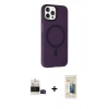 MARSİLYAN™- iPhone 14 Pro Max Kılıf Çekirdek Modern Prime - Siyah 6D Mat Seramik Hayalet Nano Ekran Koruyucu + Bilvis Titan Kamera Lens - SH