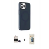 MARSİLYAN™- iPhone 14 Pro Max Kılıf Çekirdek Modern Prime - Siyah 6D Mat Seramik Hayalet Nano Ekran Koruyucu + Bilvis Titan Kamera Lens - SH