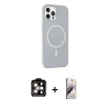 MARSİLYAN™- iPhone 14 Pro Max Kılıf Çekirdek Modern Prime - Siyah Bilvis 3D Mat Cam Ekran Koruyucu + PVD Metal Kamera Lens - TU